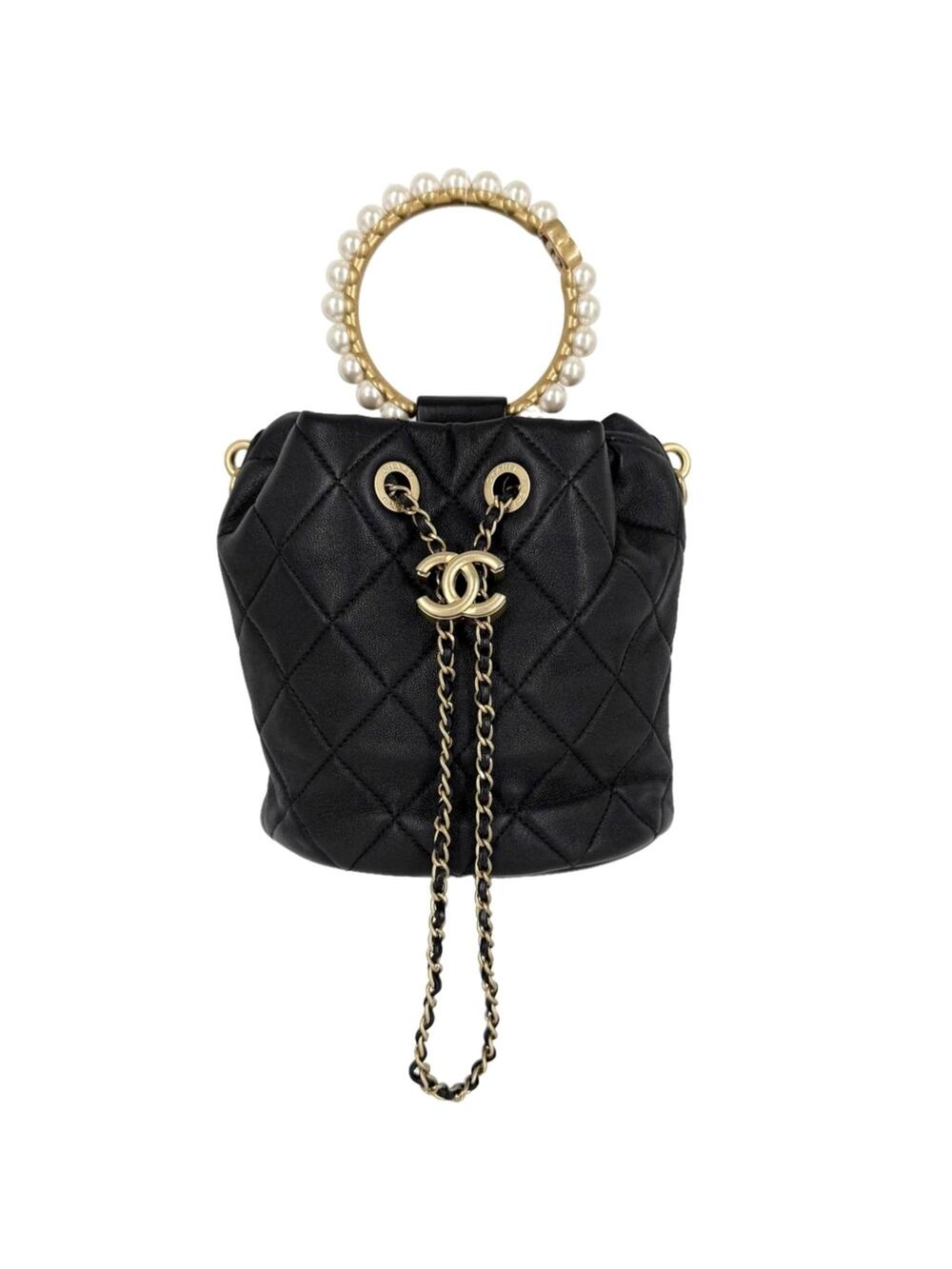 Chanel Pearl Crown Drawstring Bucket #377855C40B